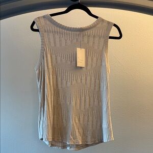 A New Day Light Gray Patterned Tank Top